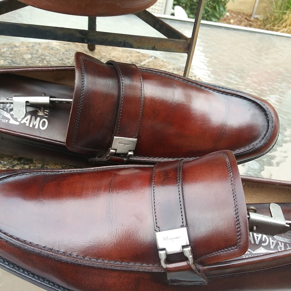 !!!!!SOLD!!!!!  Salvatore Ferragamo Brown Slip Ons - Picture 13 of 14